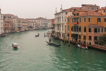 The Grand Canal with the most beautiful palaces and villas of the most influential people in Venice