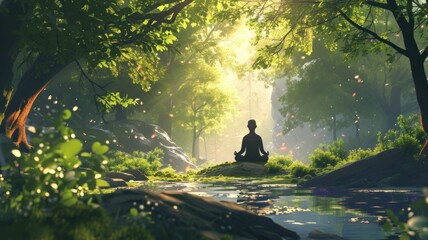 Sunlit Forest Retreat: A Mindful Journey to Serenity
