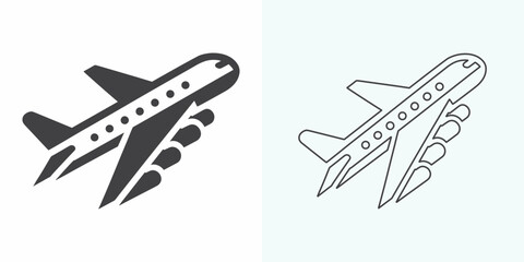 Plane icon vector illustration. Airplane sign and symbol. Flight transport symbol. plane line icon on a white background. Airplane icon logo vector design