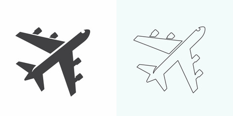 Plane icon vector illustration. Airplane sign and symbol. Flight transport symbol. plane line icon on a white background. Airplane icon logo vector design