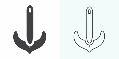 Anchor icon set. Anchor symbol logo. Anchor marine icon.