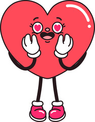 Cartoon Heart Character Falling in Love