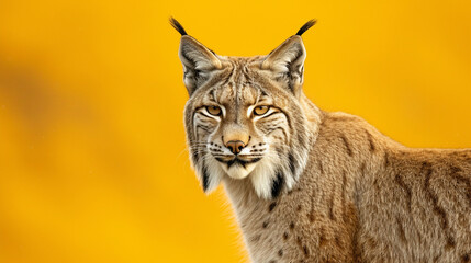 Majestic lynx portrait with copy space
