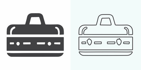 Obraz premium Briefcase, set of briefcase, bag, suitcase. Flat design, vector illustration, vector.