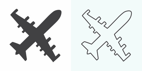 Plane icon vector illustration. Airplane sign and symbol. Flight transport symbol. plane line icon on a white background. Airplane icon logo vector design