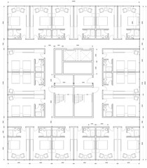 Apartment Floor Plan 2D Top Illustration with Notation