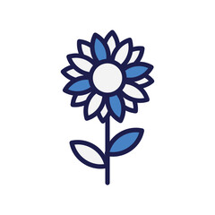 sunflower icon with white background vector stock illustration