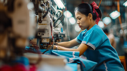 Fototapeta na wymiar factory in asia producing fast fashion 