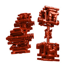 Metal abstract shape, 3d render © neurostructure