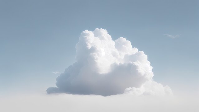 3D White Cloud Isolated on White Background