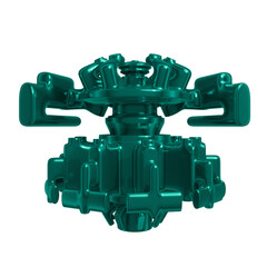 Metal abstract shape, 3d render