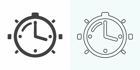 Time and Clock set of linear icons. Time management. Timer, Speed, Alarm, Restore, Time Management, Calendar and more. Collection of time, clock, watch, timer vector simple outline icons for web - obrazy, fototapety, plakaty