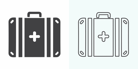 Briefcase, set of briefcase, bag, suitcase. Flat design, vector illustration, vector.