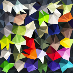 Fototapeta premium Triangles multicolor background, color crystals. Low polygonal mosaic, creative origami shapes, vector design