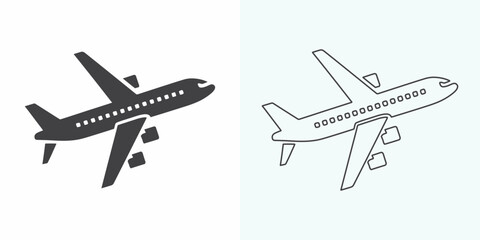 Plane icon vector illustration. Airplane sign and symbol. Flight transport symbol. plane line icon on a white background. Airplane icon logo vector design