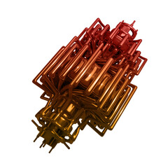 Metal abstract shape, 3d render © neurostructure