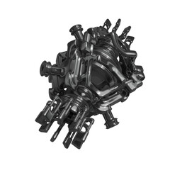 Metal abstract shape, 3d render © neurostructure