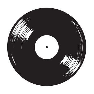 recommend clip art: Vinyl record in cartoon, doodle style . Image for t shirt. Isolated 2d vector illustration in logo, icon, sketch style, Eps 10, black and white. AI Generative