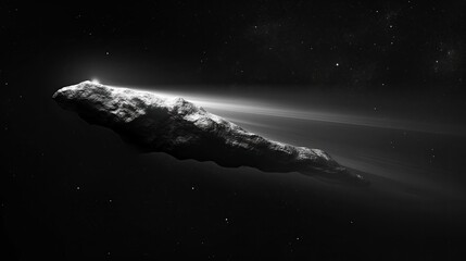 Large flying comet isolated - obrazy, fototapety, plakaty