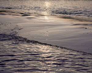 Scenic view of the beach at sunset