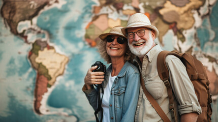 couple with map and backpack