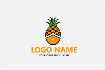 Pineapple real estate vector logo template