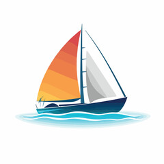 Fototapeta premium Catamaran in cartoon, doodle style. Image for t shirt. Isolated 2d vector illustration in logo, icon, sketch style, Eps 10. AI Generative