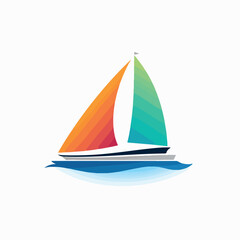 Fototapeta premium Catamaran in cartoon, doodle style. Image for t shirt. Isolated 2d vector illustration in logo, icon, sketch style, Eps 10. AI Generative