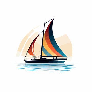 recommend clip art: Catamaran in cartoon, doodle style. Image for t shirt. Isolated 2d vector illustration in logo, icon, sketch style, Eps 10. AI Generative
