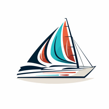 recommend clip art: Catamaran in cartoon, doodle style. Image for t shirt. Isolated 2d vector illustration in logo, icon, sketch style, Eps 10. AI Generative