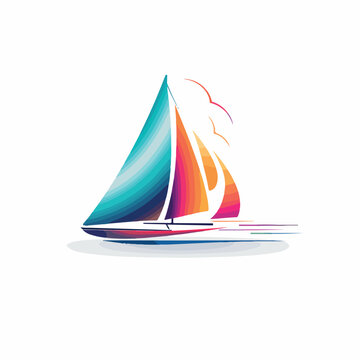 Catamaran in cartoon, doodle style. Image for t shirt. Isolated 2d vector illustration in logo, icon, sketch style, Eps 10. AI Generative
