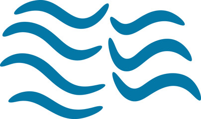 Sea waves silhouette illustration. Wave shape design element - obrazy, fototapety, plakaty