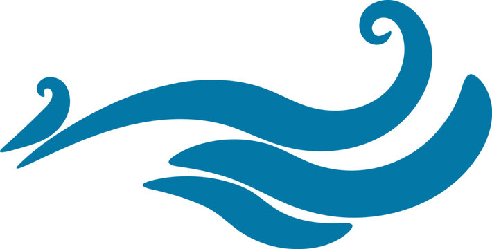 Sea waves silhouette illustration. Wave shape design element