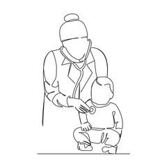 doctor examining baby