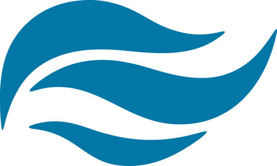 Obraz premium Sea waves silhouette illustration. Wave shape design element