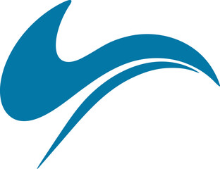 Sea waves silhouette illustration. Wave shape design element