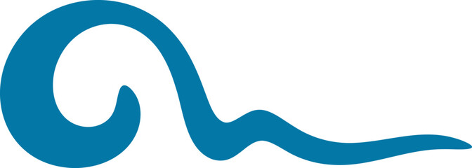 Fototapeta premium Sea waves silhouette illustration. Wave shape design element
