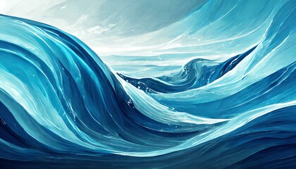 abstract blue wave, Abstract blue wave background. Stylized water flow banner