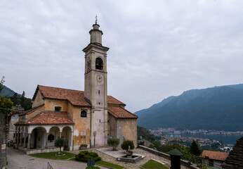 Fototapeta na wymiar The church of the Brolo town, on Orta Lake, Italy