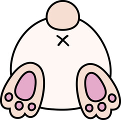 Bunny butt in cartoon style。Rabbit Tail SVG。