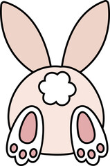 Bunny butt in cartoon style。Rabbit Tail SVG。