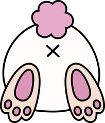 Bunny butt in cartoon style。Rabbit Tail SVG。
