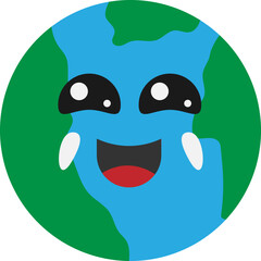 Happy Earth Character Cartoon