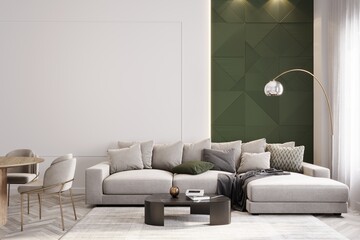 3d modern living room with sofa