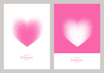 1441_Vector Valentine’s greeting cards with textured heart - 727759149