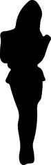 Silhouette of a woman acting neatly and politely.