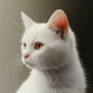 White Cat, High Detail Image Generative AI