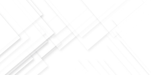 Modern Abstract white background design with layers of textured white transparent material in triangle and squares shapes. White color technology concept geometric line vector background.