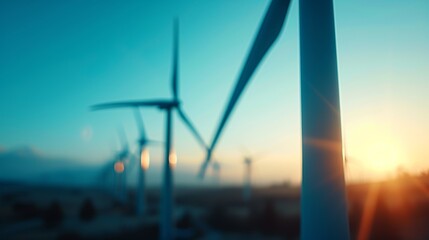 Fototapeta premium windmills in a gorgeous environment. Renewable energy sources provided by the sun