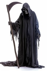 Naklejka premium Grim Reaper with Scythe Generative AI